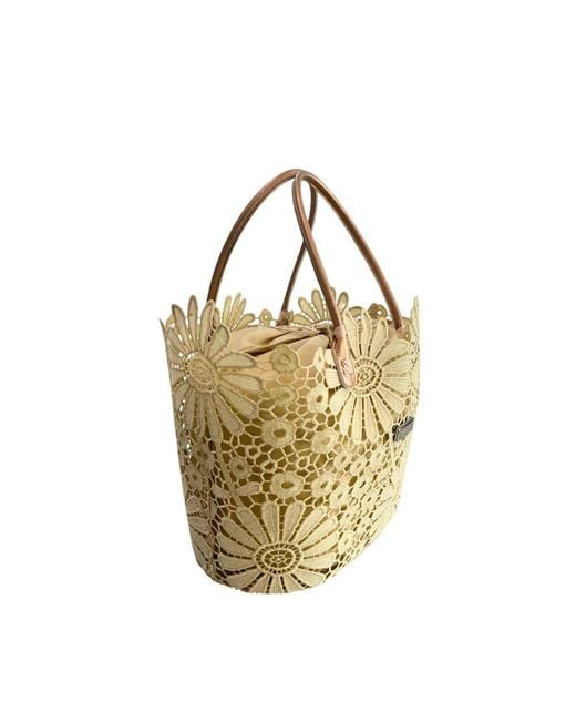 Baldinini Metallic Beige Pu Handbag
