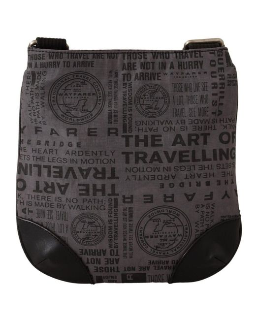 WAYFARER Black Gray Printed Logo Shoulder Crossbody Purse Bag