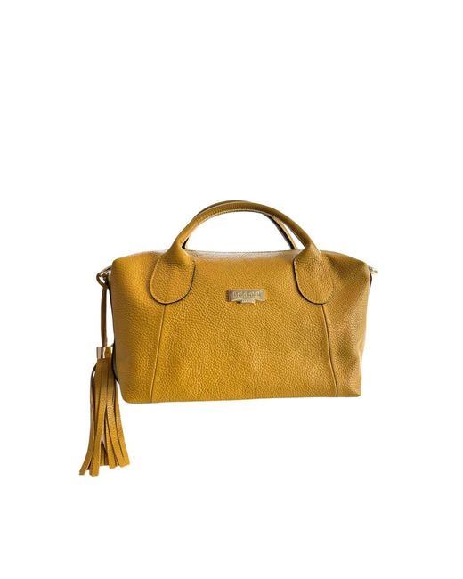 Baldinini Metallic Yellow Leather Handbag