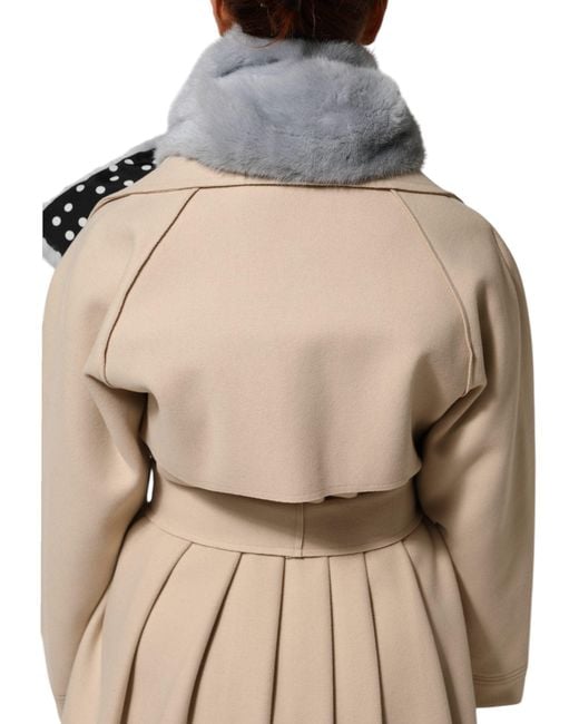 Dolce & Gabbana Gray Powder Mink Fur Neck Warmer Scarf