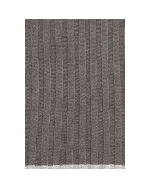 Brunello Cucinelli Gray Brown Cashmere Scarf for men