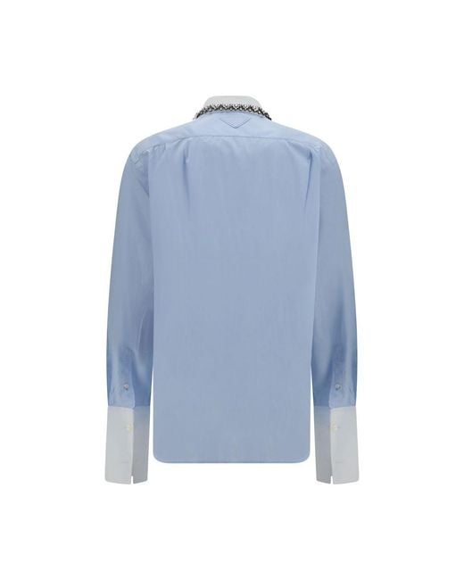 Prada Blue Cotton Dress Shirt