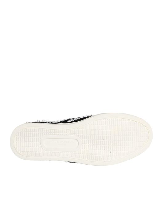 Dolce & Gabbana Black Embellished London Men Slip On Shoes for men