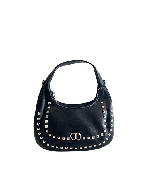 Twinset Blue Black Pu Shoulder Bag