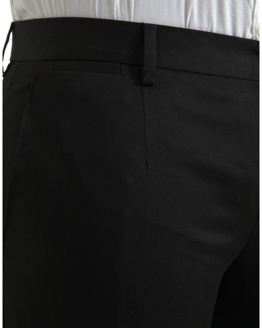 Dolce & Gabbana Black Cotton Stretch Skinny Dress Pants for men