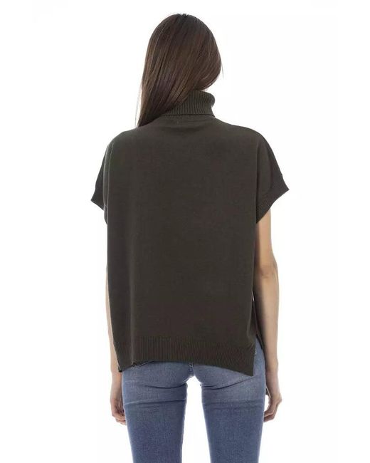 Baldinini Black Elegant Turtleneck Sweater With Monogram Detail