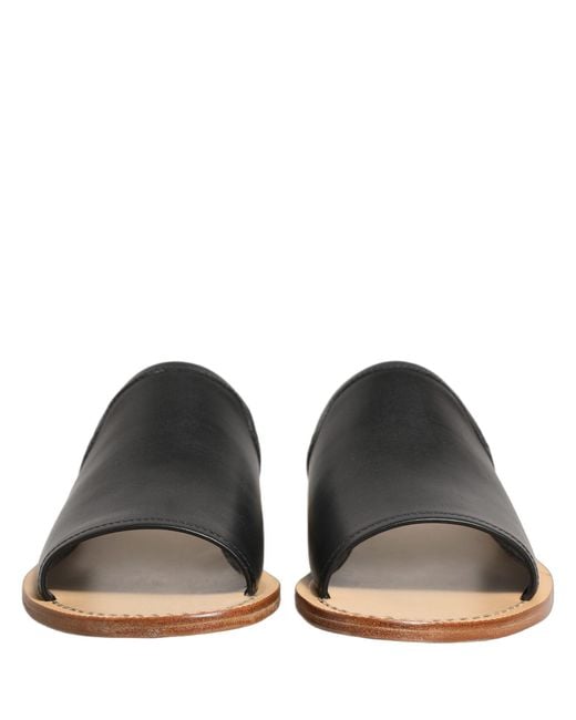 Dolce & Gabbana Multicolor Brown Leather Slides Sandals Flats Men Shoes for men