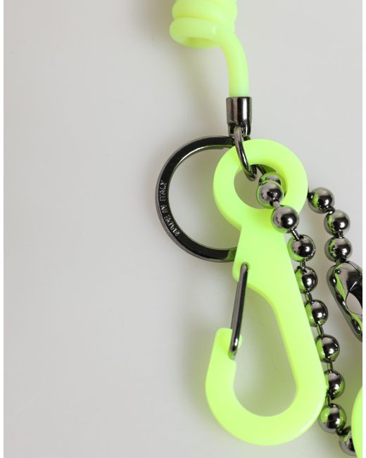 Dolce & Gabbana Green Springy Key Holder Dg Logo Men's Keychain Keyring