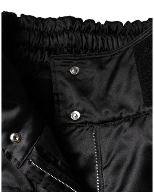 Dolce & Gabbana Black Quilted High Waist Boot Cut Pants