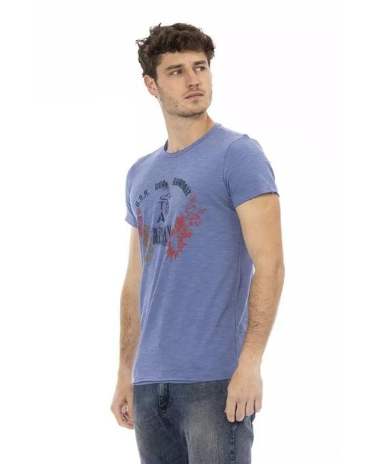 TRUSSARDI ACTION Blue Cotton Men T for men