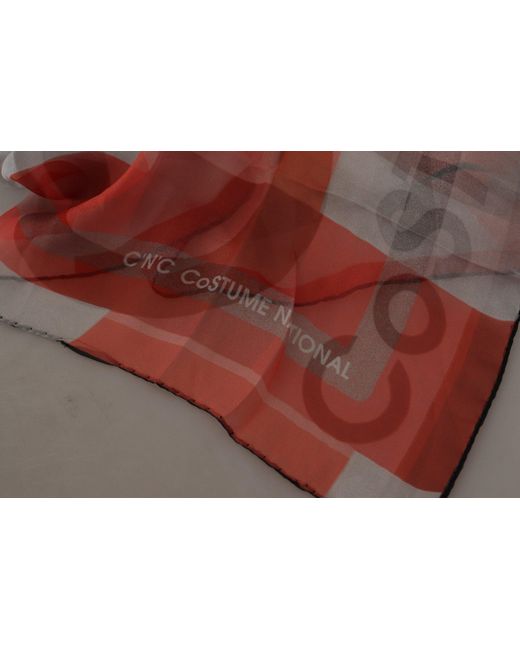CoSTUME NATIONAL Black Elegant Silk Checkered Scarf