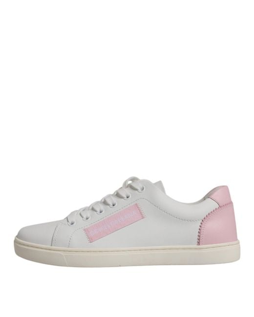 Dolce & Gabbana White Classic Calf Leather Sneakers Shoes