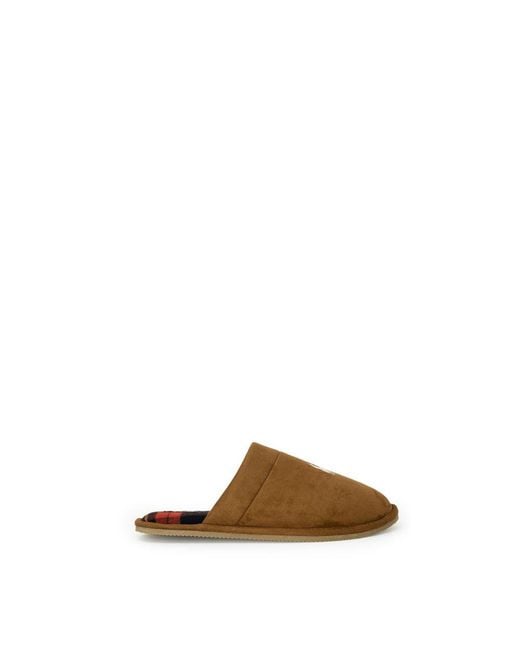 Ralph Lauren Brown Beige Polyester Slippers for men