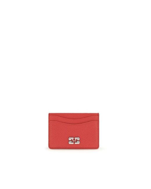 Ganni Red Multicolor Recycled Polyester Wallet