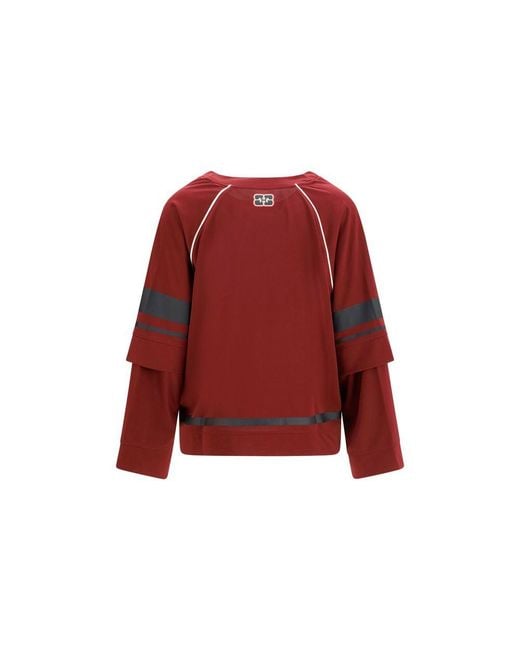 Ganni Red Bordeaux Polyester Sportswear
