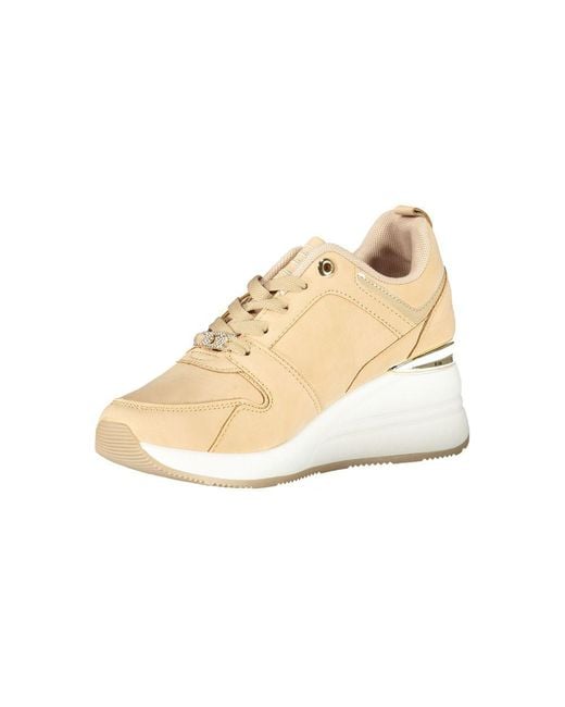 Laura Biagiotti Metallic Beige Polyester Sneaker
