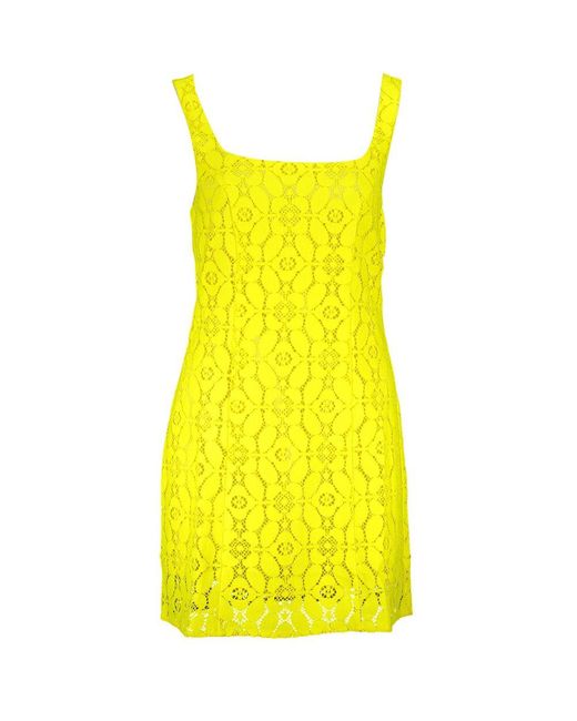 Desigual Yellow Polyester Sleeveless Dress