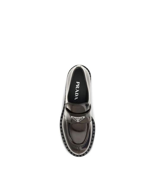 Prada Black Brown Calf Leather Bos Taurus Slip