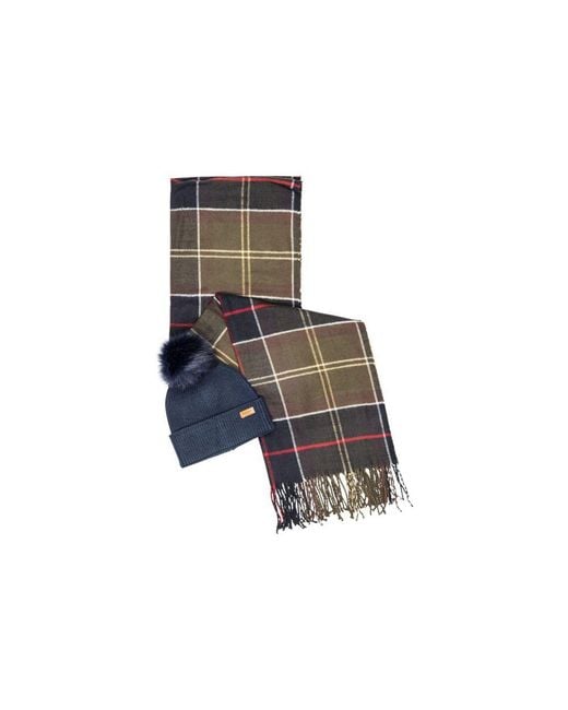 Barbour Gray Blue Viscose Beanie