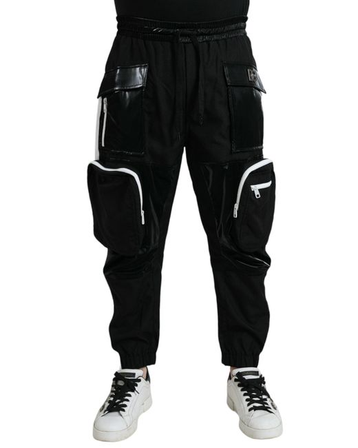 Dolce & Gabbana Black Nylon Cargo Jogger Sweatpants Pants for men