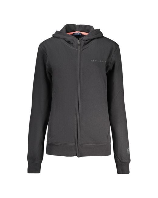 North Sails Gray Black Cotton Hoodie