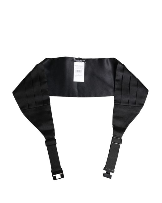 Dolce & Gabbana Black 100% Silk Wide Belt Waist Cummerbund for men