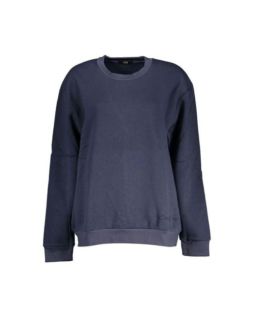 Roberto Cavalli Blue Chic Embroidered Fleece Sweatshirt