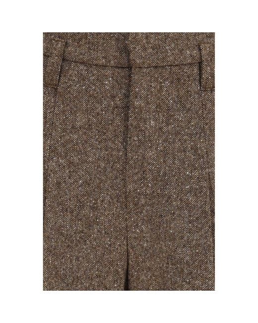 Brunello Cucinelli Brown Wool Oves Aries Casual Pants