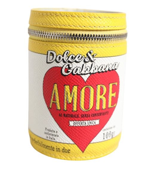 Dolce & Gabbana Gray Amore Leather Multicolor Bag Charm Coin Case Keychain Keyring