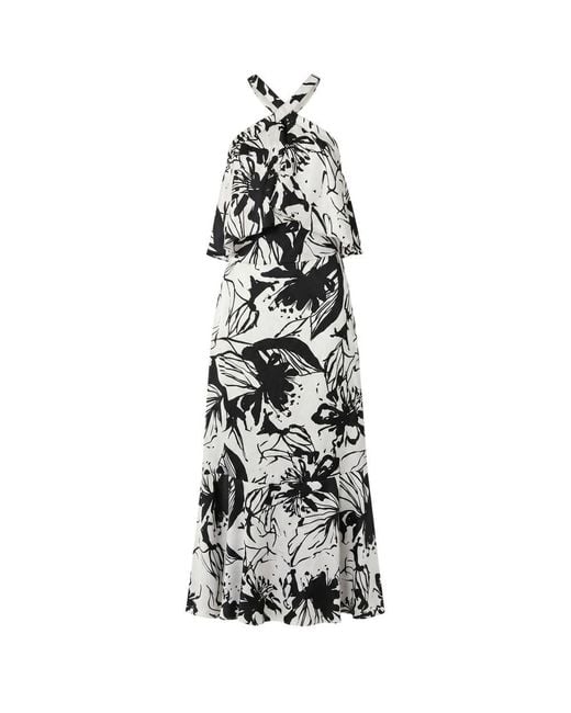 Trussardi White Black Polyester Dress