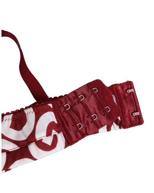 Dolce & Gabbana Red Logo Monogram Cotton Soft Cup Bra Underwear And Clothing