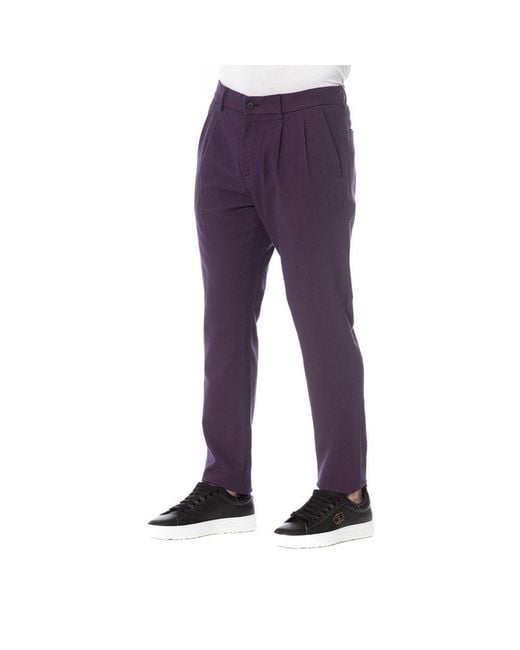 Trussardi Purple Red Cotton Men's Pant for men