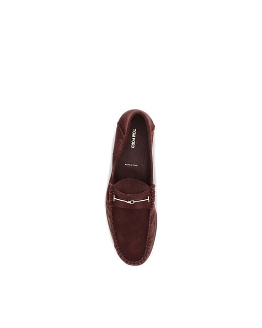 Tom Ford Brown Bordeaux Calf Leather Bos Taurus Slip