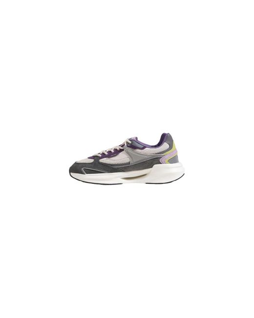 Date White Gray Fabric Chunky Sneakers