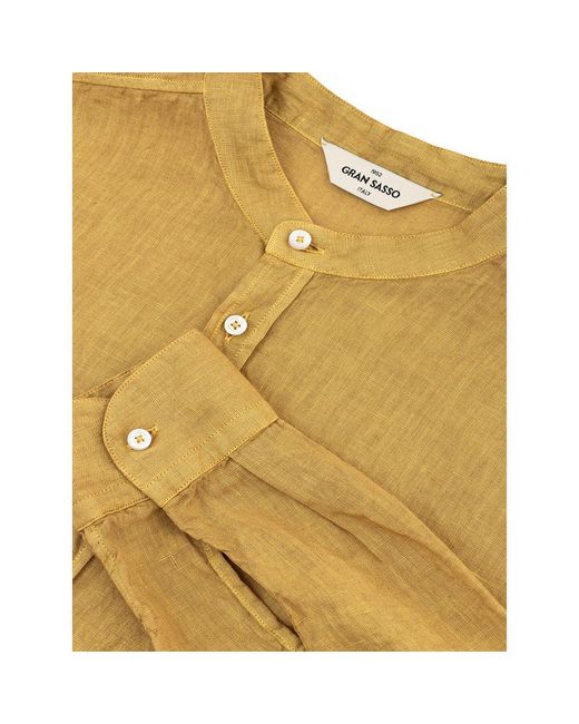 Gran Sasso Yellow Linen Shirt for men