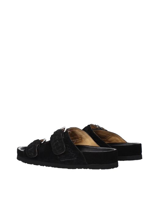 Isabel Marant Black Leather Slippers for men