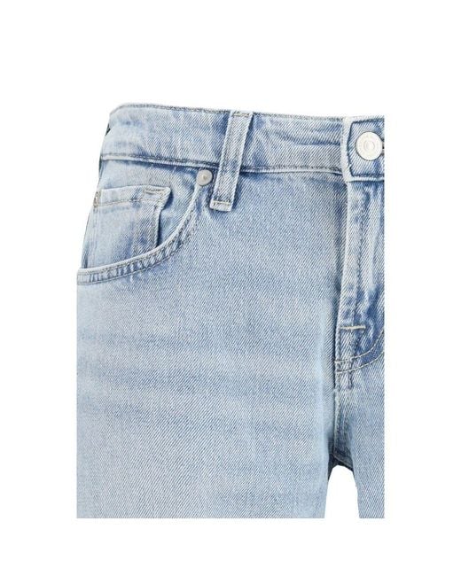 7FOR Blue Cotton Straight