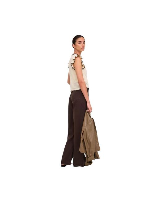 Jacqueline De Yong Natural Cotton Sleeveles T-Shirt