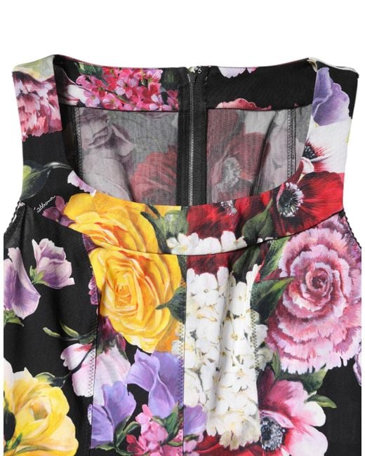 Dolce & Gabbana Red Multicolor Ortensia Patchwork Sheath Dress