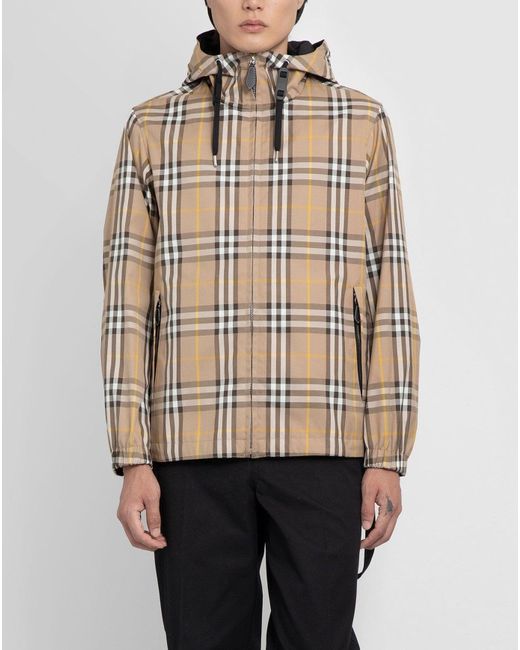 Burberry Truffle Reversible Check Cotton Blend Hooded Jacket for Men | Lyst