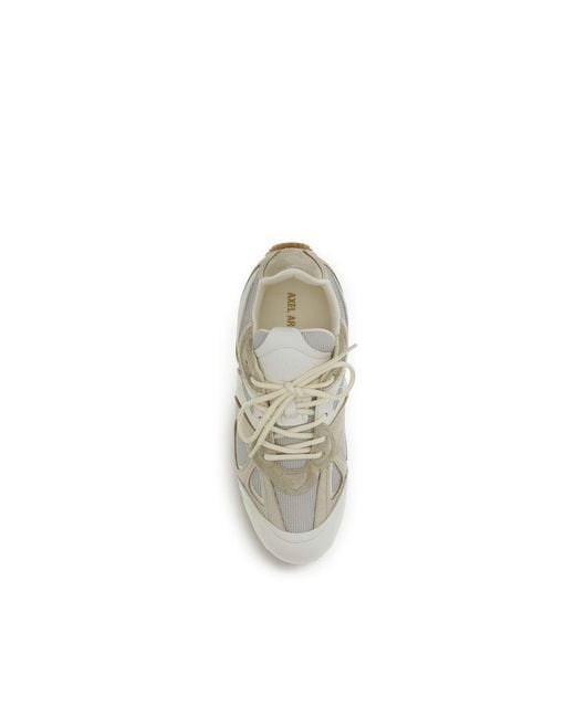 Axel Arigato White Beige Calf Leather Bos Taurus Low Top Sneakers for men