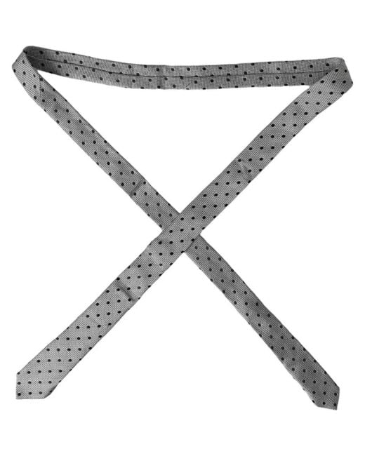 Dolce & Gabbana Gray Polka Dot Necktie for men