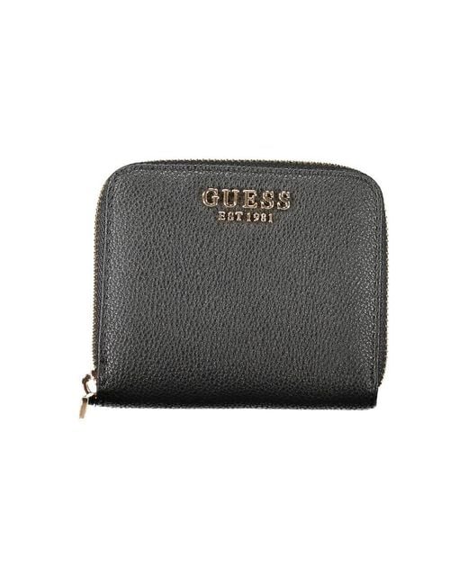 Guess Gray Black Polyethylene Wallet for men