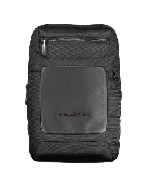 Piquadro Black Recycled Polyethylene Shoulder Bag for men