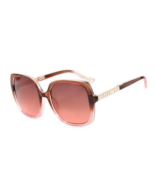 Guess Pink Brown Resin Sunglasses