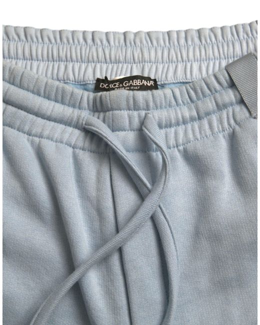 Dolce & Gabbana Light Blue Cotton Sweatpants Men Jogger Pants for men