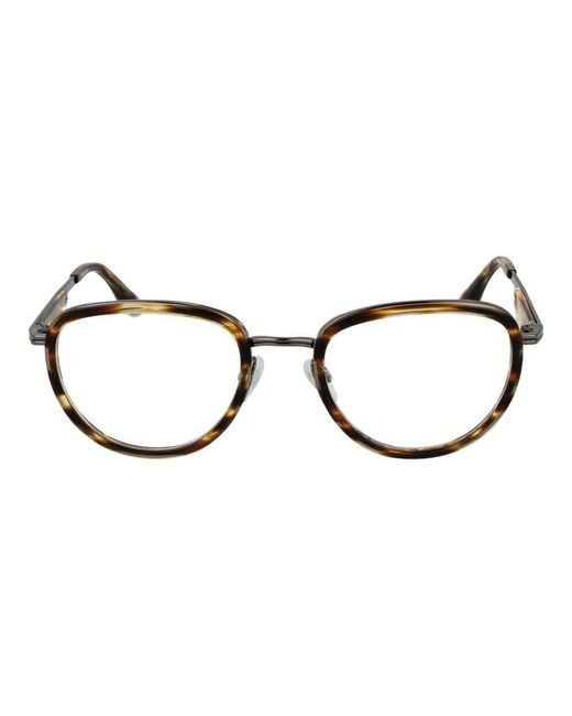 Trussardi Black Brown Metal & Plastic Glasses (frames) for men