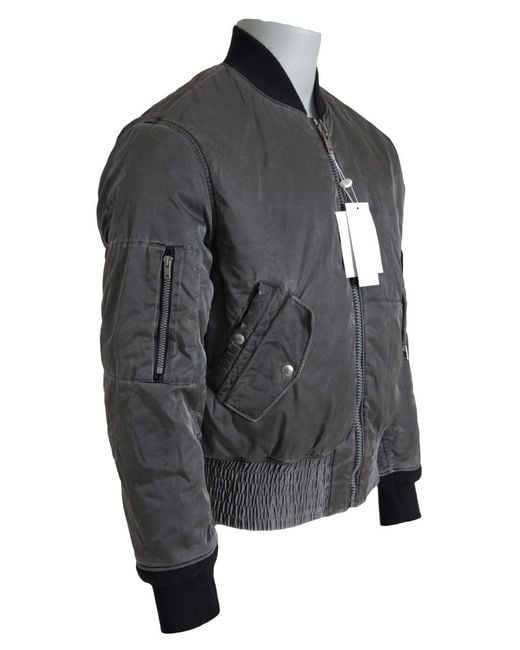 MM6 by Maison Margiela Gray Bomber Zipper Pocket Sleeves Jacket for men