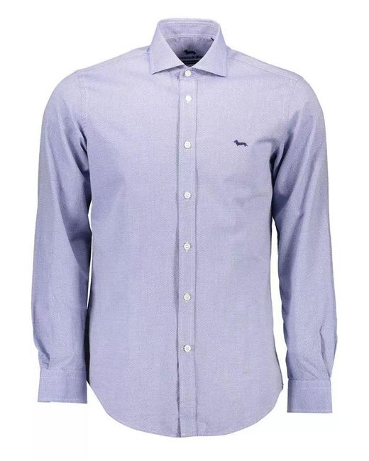 Harmont & Blaine Purple Blue Cotton Shirt for men