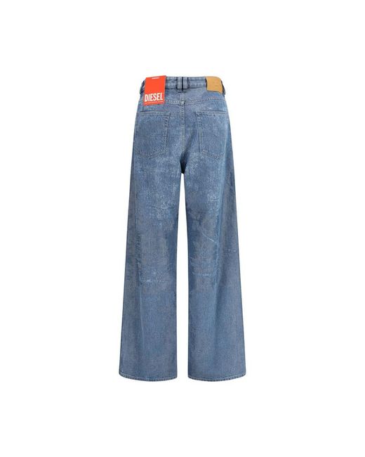 DIESEL Blue Cotton Relaxed Fit Jeans